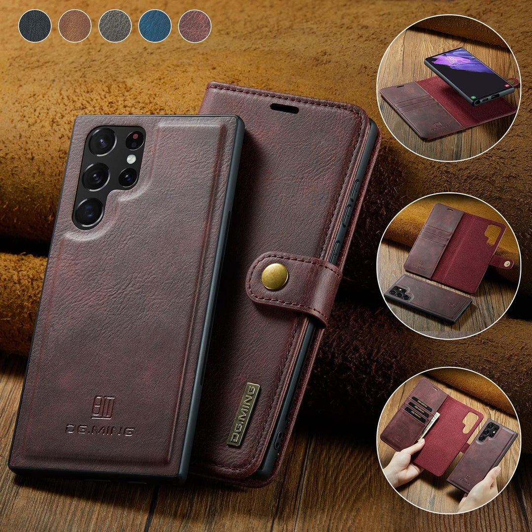 Skanto | 2 i 1 avtagbart flip lærveske for Samsung Galaxy