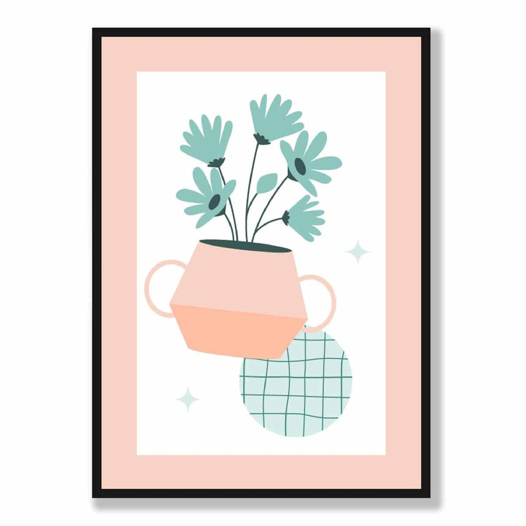 Boho kjøkken pastellfarger rosa blå plakat nr. 1