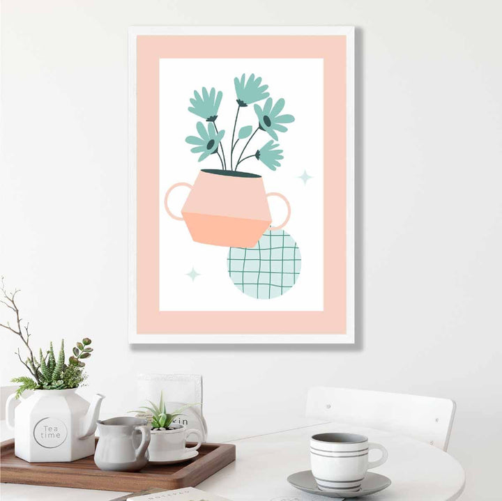 Boho kjøkken pastellfarger rosa blå plakat nr. 1