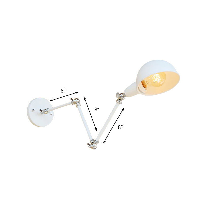 Skanto | 1 Lyspære Vegglampe Retro Stil Svingarm Metall Mini Vegglampe i Hvit for Kontoret