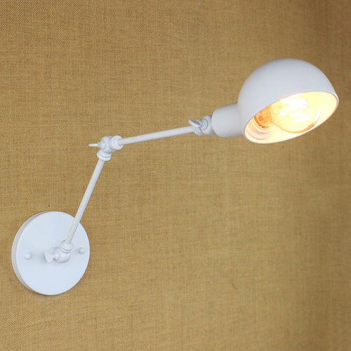 Skanto | 1 Lyspære Vegglampe Retro Stil Svingarm Metall Mini Vegglampe i Hvit for Kontoret