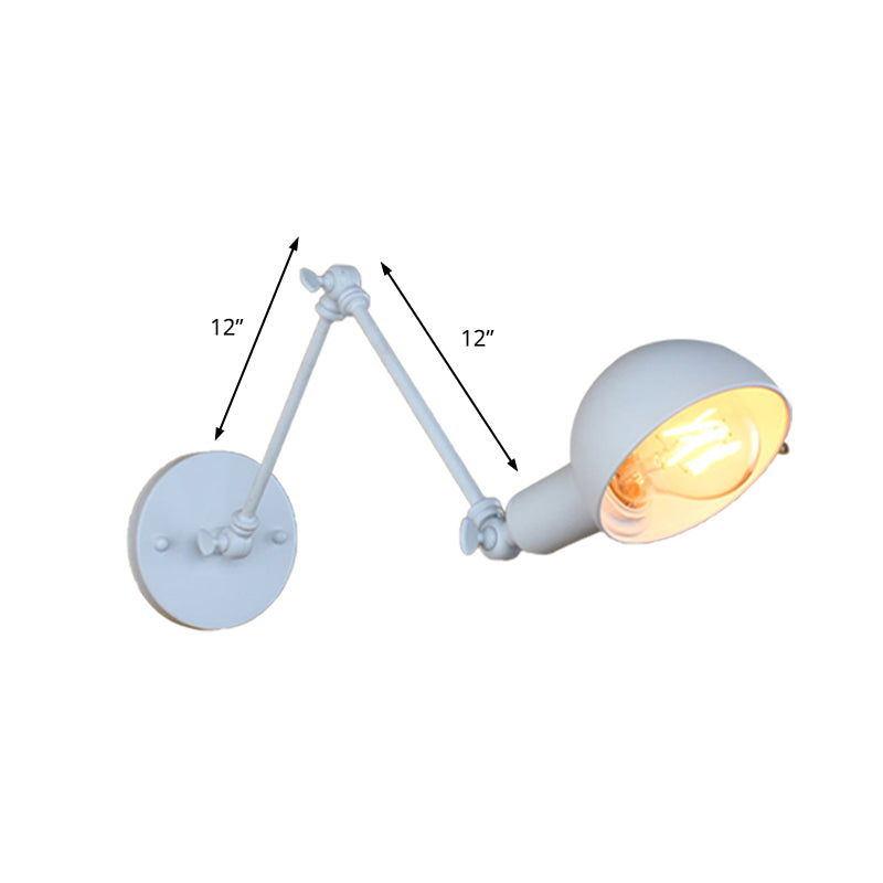 Skanto | 1 Lyspære Vegglampe Retro Stil Svingarm Metall Mini Vegglampe i Hvit for Kontoret