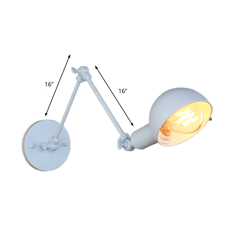 Skanto | 1 Lyspære Vegglampe Retro Stil Svingarm Metall Mini Vegglampe i Hvit for Kontoret