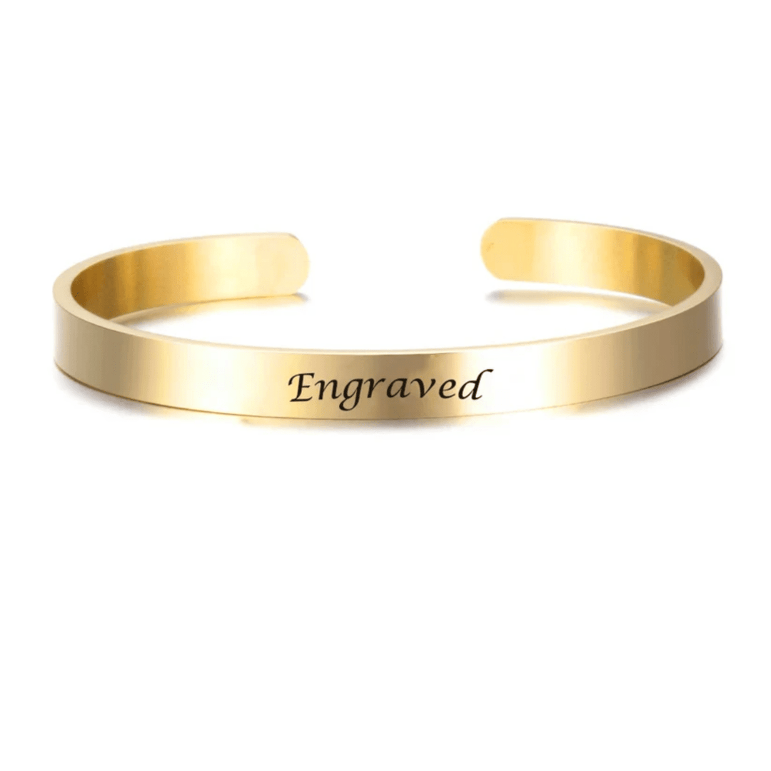 Skanto | Graviertes Edelstahl-Armreif | Personalisiertes minimalistisches Design