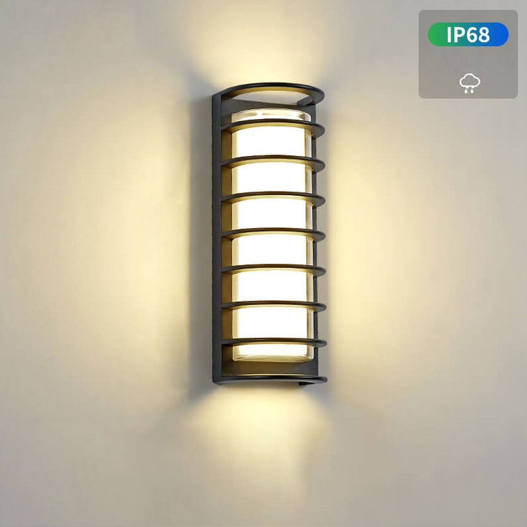 Moderne, vanntett LED-hagevegglampe for montering på mast