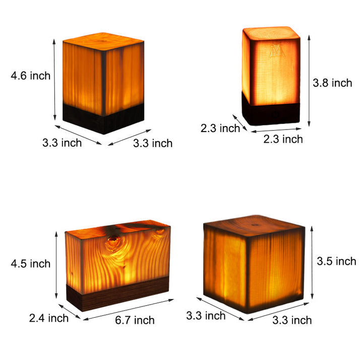 Trådløs LED-Tae-lampe med berøringskontroll | Oppladbart batteri | Tresjaring-design | Justerbar lysstyrke
