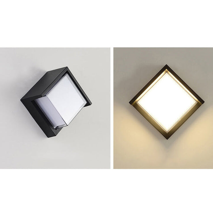 Moderne Kreativ Geometri Aluminium Utendørs Vanntett LED Vegglykt Lampe | Skanto