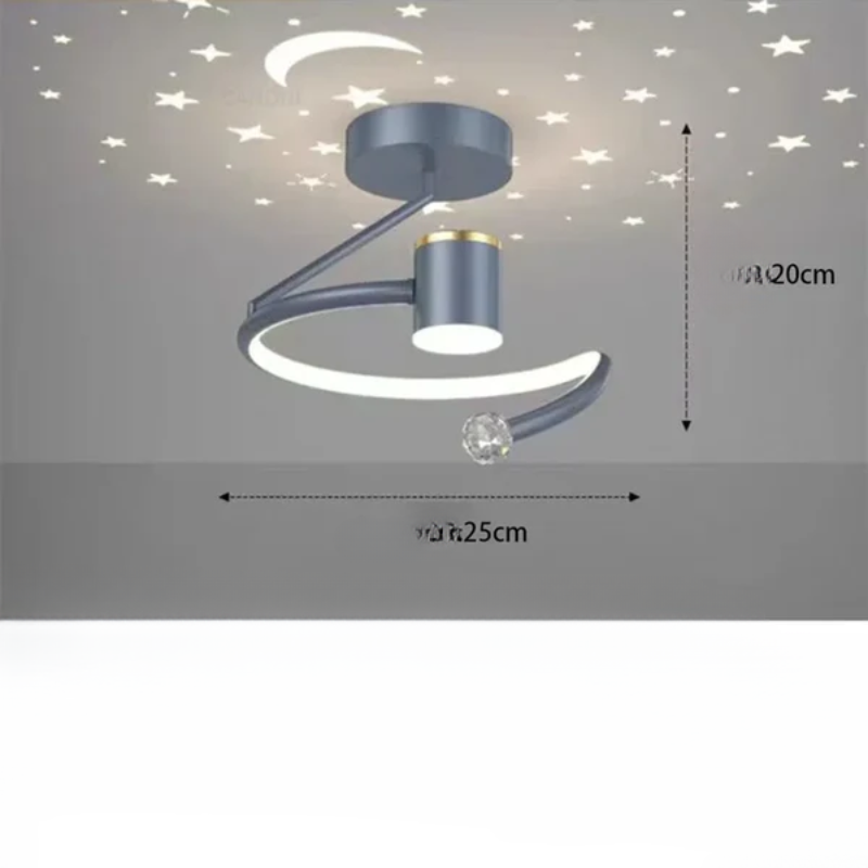LED taklampe med stjernehimmel – Moderne krystallampe design for barnerom og stue | Skanto