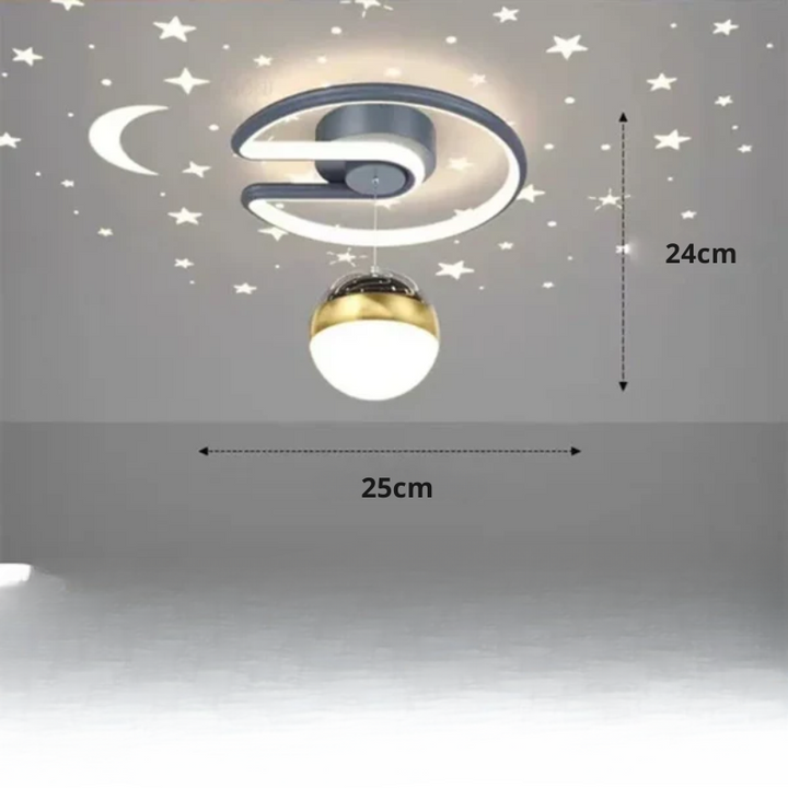 LED taklampe med stjernehimmel – Moderne krystallampe design for barnerom og stue | Skanto