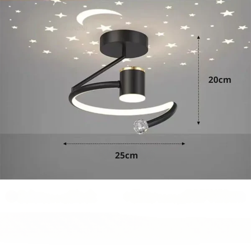 LED taklampe med stjernehimmel – Moderne krystallampe design for barnerom og stue | Skanto