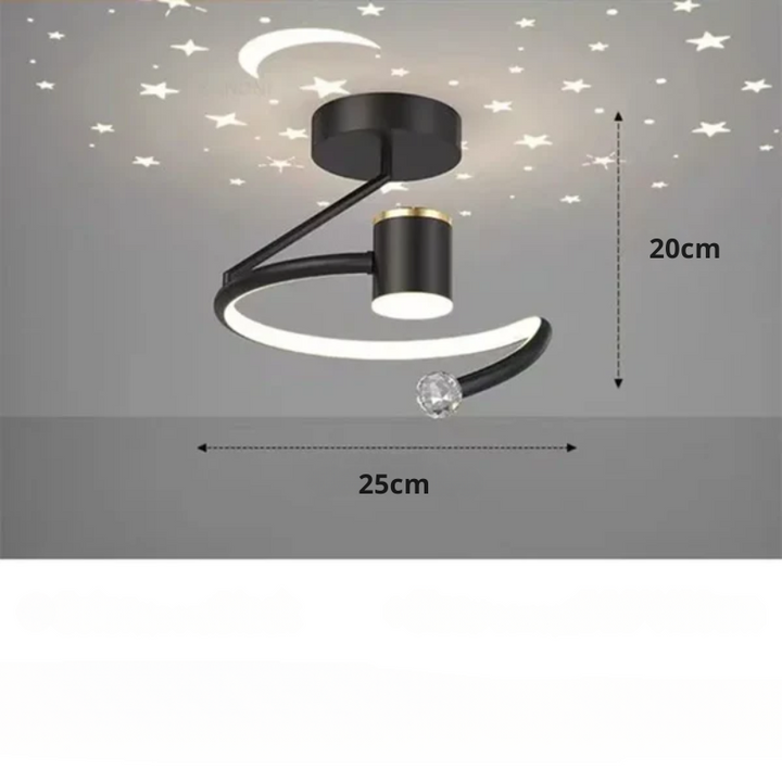 LED taklampe med stjernehimmel – Moderne krystallampe design for barnerom og stue | Skanto