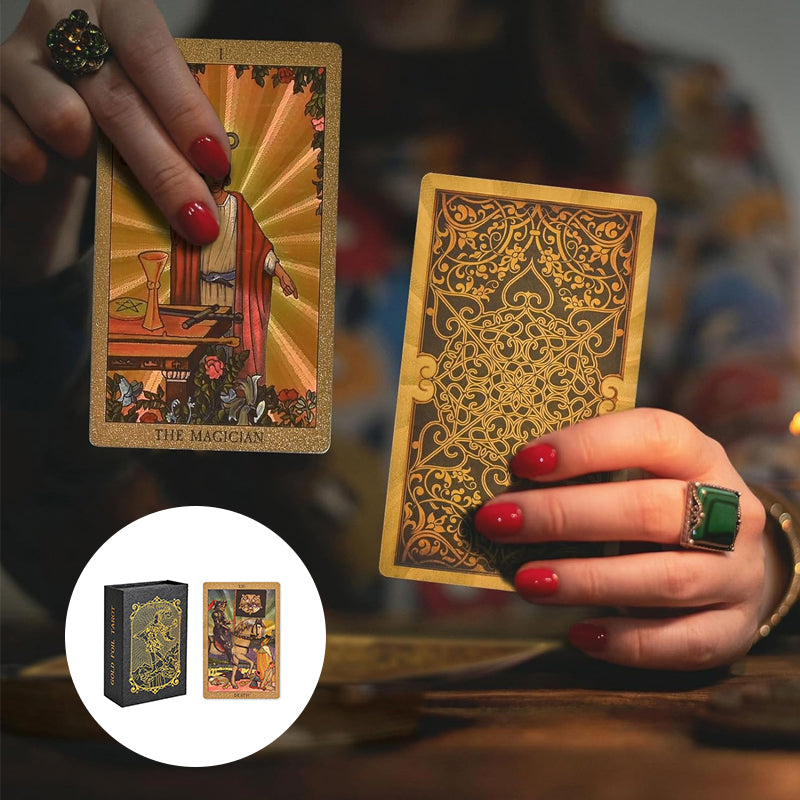 Skanto | Utforsk den mystiske verden av tarot Gullfarget tarot