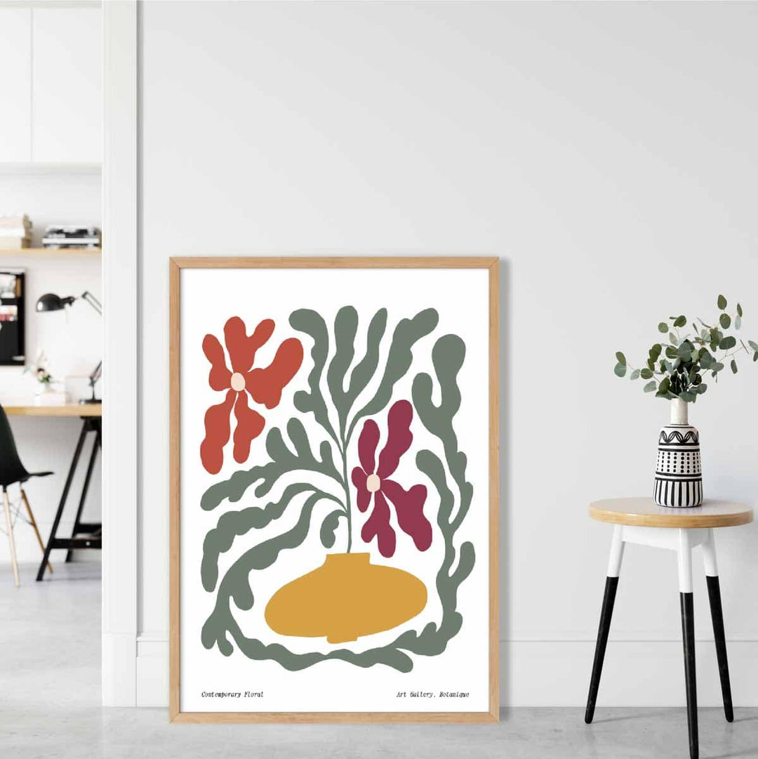 Moderne bohemsk blomsterplakat nr. 2 botanisk