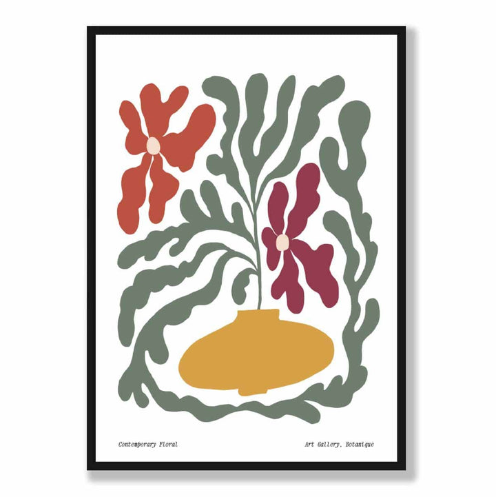 Moderne bohemsk blomsterplakat nr. 2 botanisk