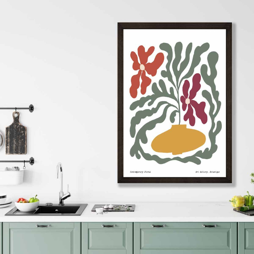 Moderne bohemsk blomsterplakat nr. 2 botanisk