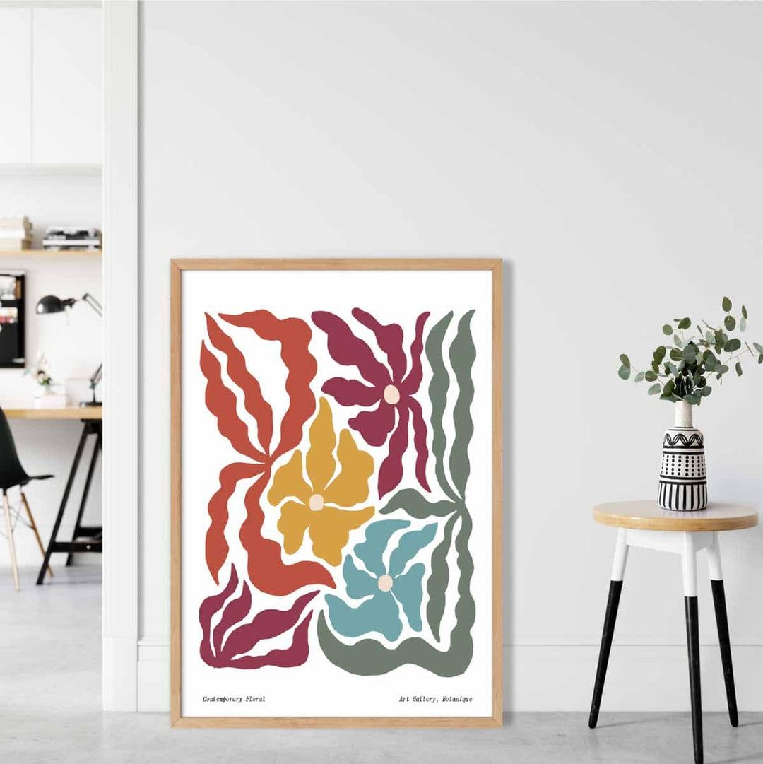 Moderne Boho Blomsterplakat nr. 3 Botanikk