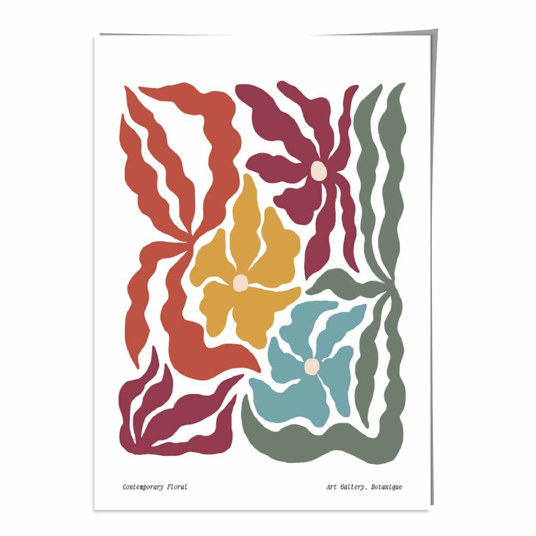 Moderne Boho Blomsterplakat nr. 3 Botanikk