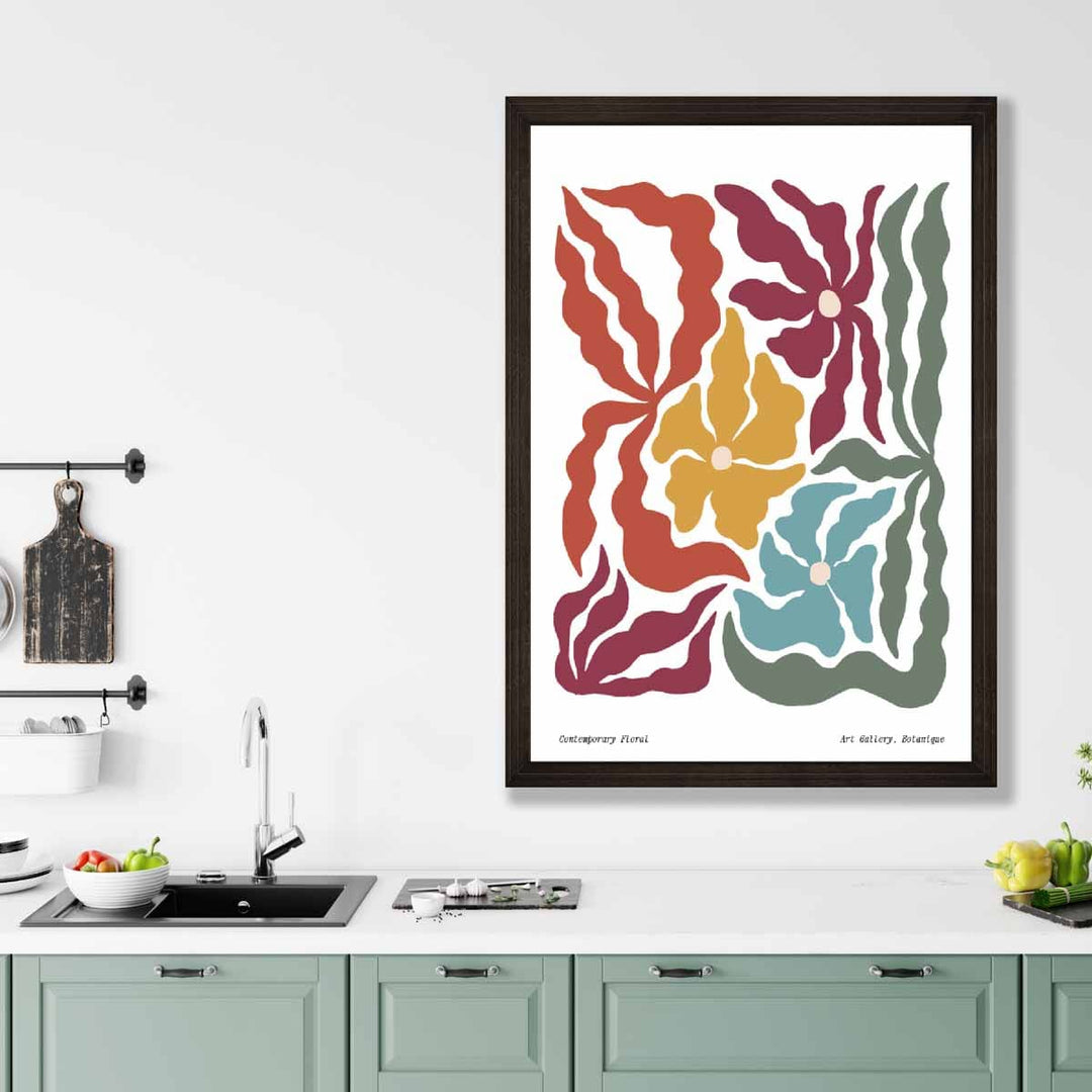 Moderne Boho Blomsterplakat nr. 3 Botanikk
