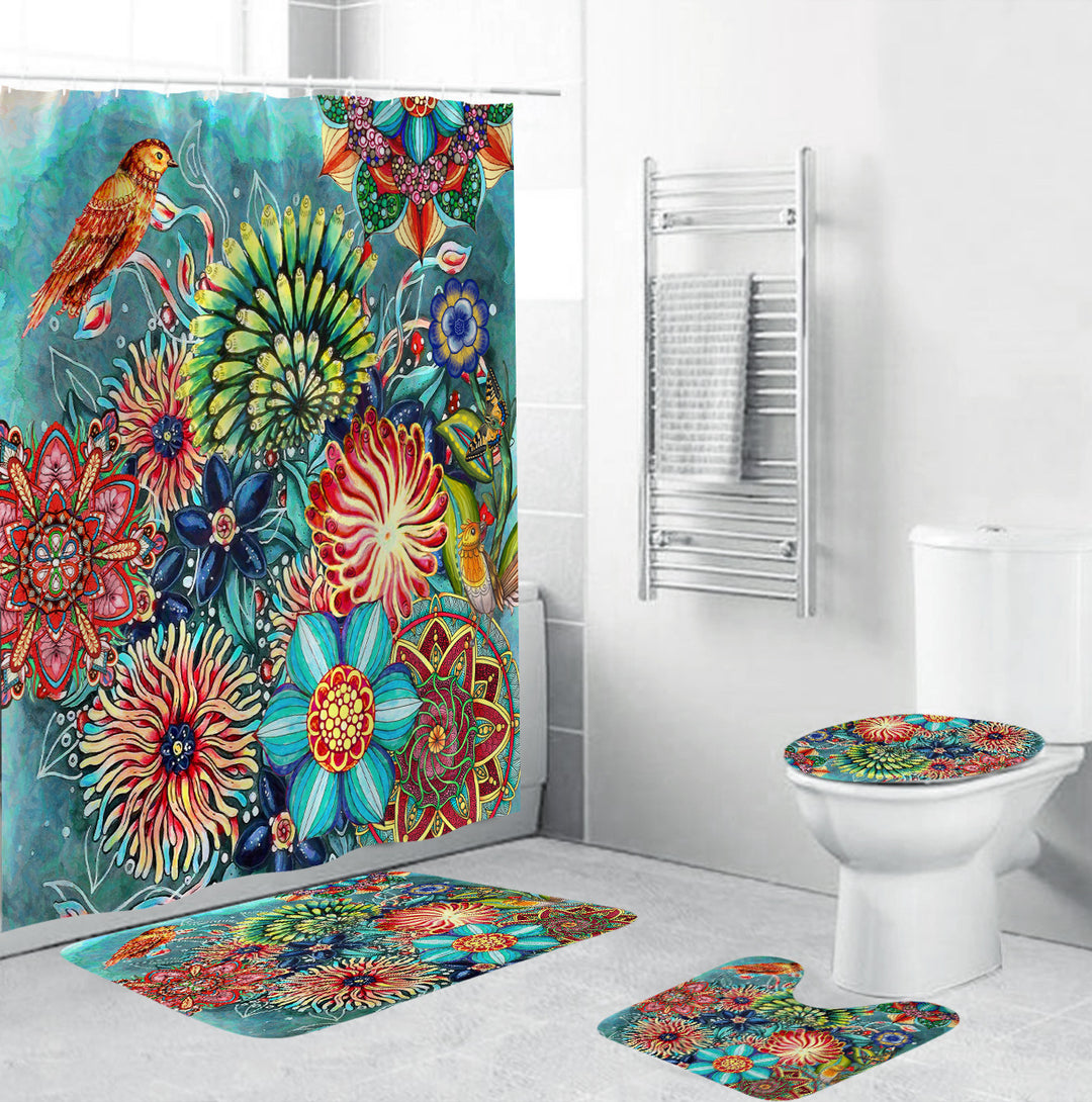 Kunstnerisk Floral Bade Dekor Sett Skanto