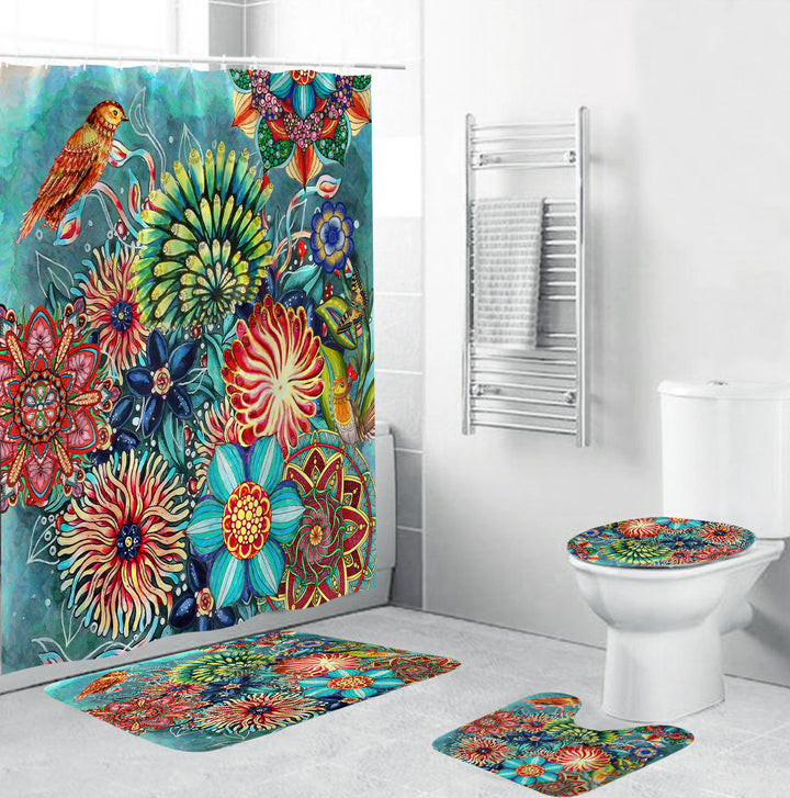 Kunstnerisk Floral Bade Dekor Sett Skanto