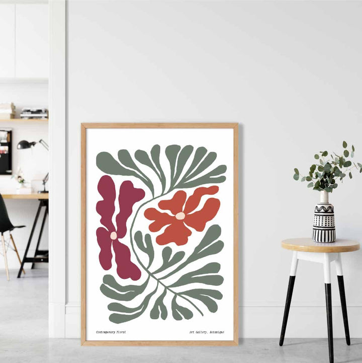 Moderne bohemsk blomsterplakat nr. 4 botanisk