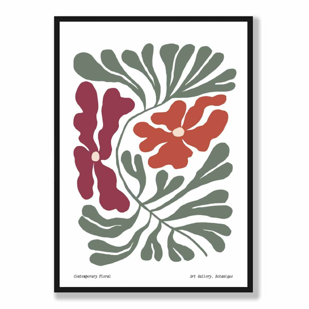 Moderne bohemsk blomsterplakat nr. 4 botanisk