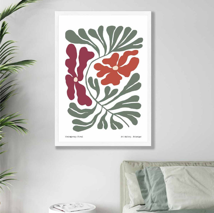 Moderne bohemsk blomsterplakat nr. 4 botanisk