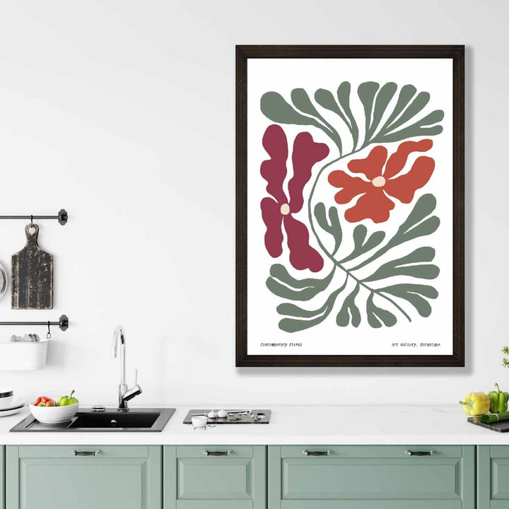Moderne bohemsk blomsterplakat nr. 4 botanisk