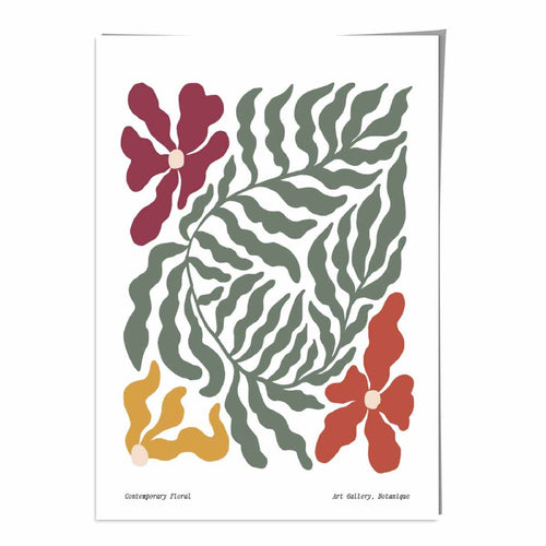 Moderne bohemsk blomsterplakat nr. 6 botanisk