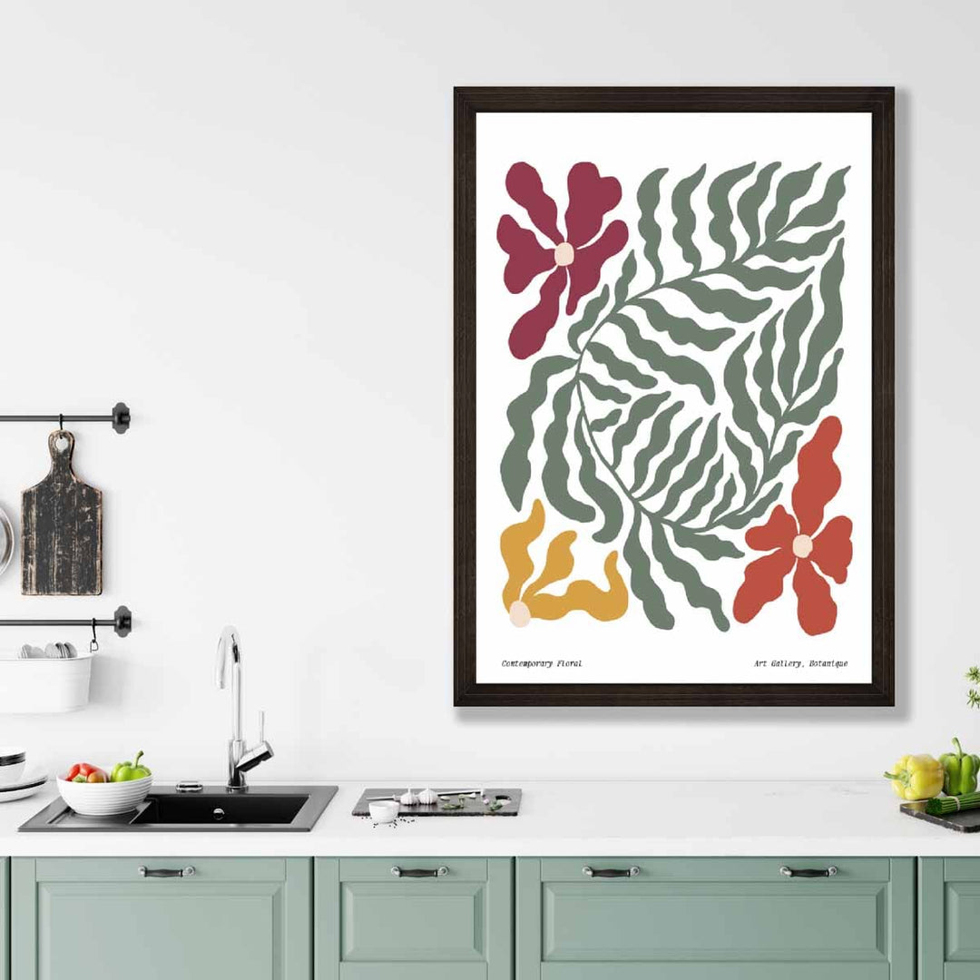 Moderne bohemsk blomsterplakat nr. 6 botanisk