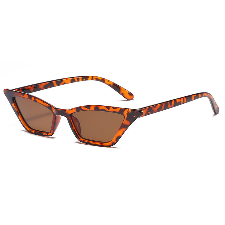 Dame geometrisk solbrille i trendy skjolddesign Skanto