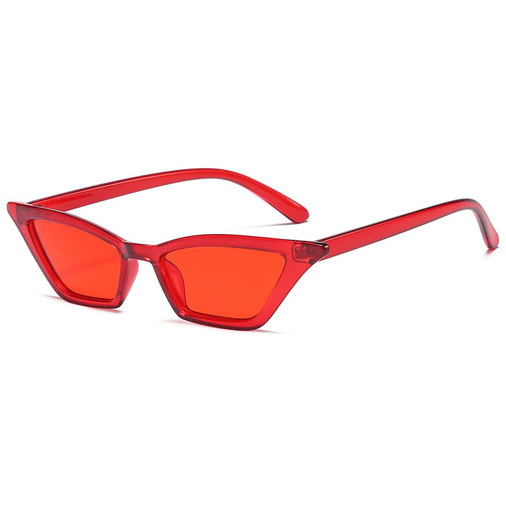 Dame geometrisk solbrille i trendy skjolddesign Skanto