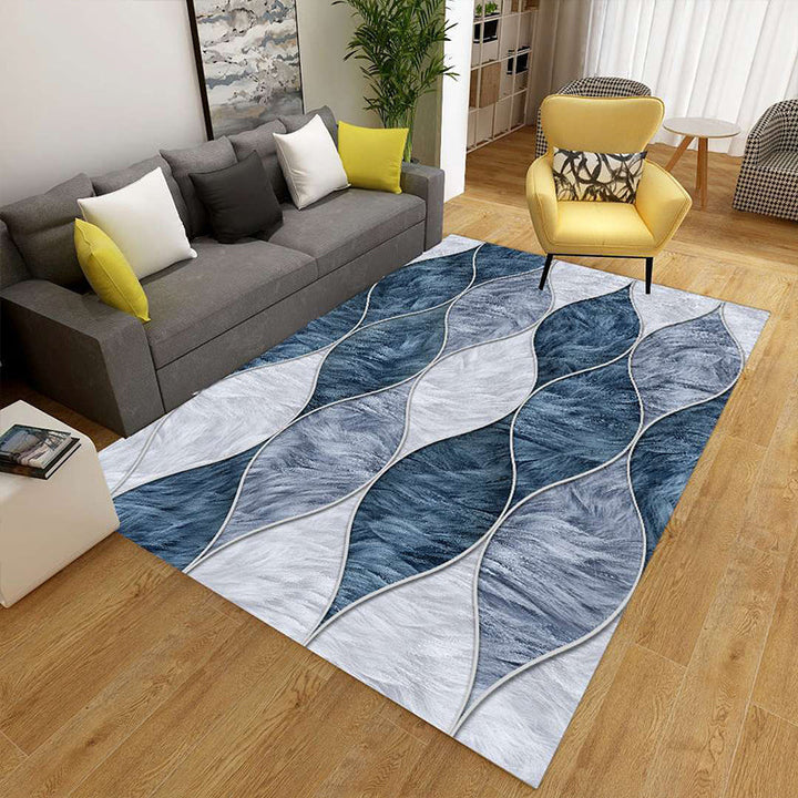 Minimalistisk 3D geometrisk teppe, flerfarget polypropylen-teppe, kjæledyrvennlig, sklisikkert, maskinvaskbart teppe for store rom