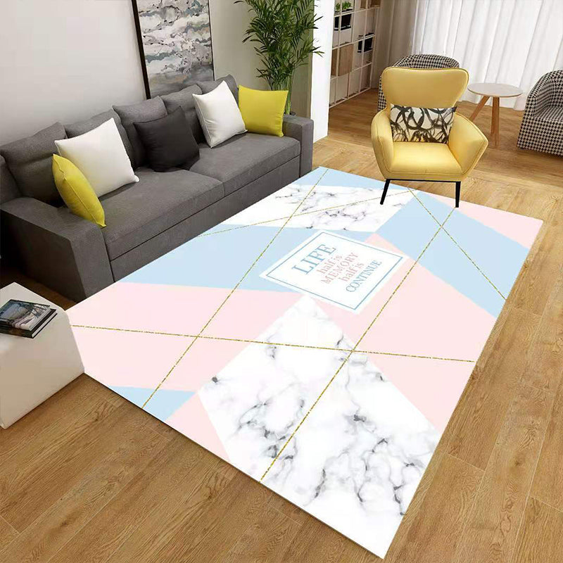 Minimalistisk 3D geometrisk teppe, flerfarget polypropylen-teppe, kjæledyrvennlig, sklisikkert, maskinvaskbart teppe for store rom