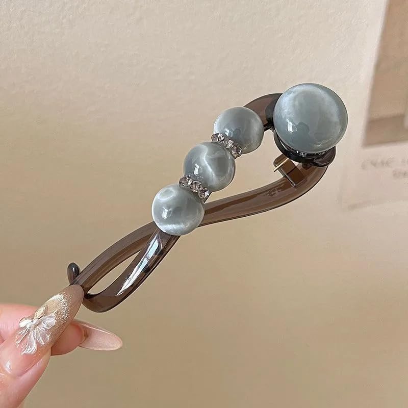 Elegant Rose Pearl Twist Hair Clip Skanto