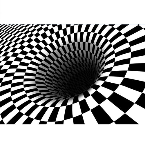 Modern Brain Deception 3D-teppe, svart syntetisk teppe, maskinvaskbart, flekkbestandig, sklisikkert teppe til stue