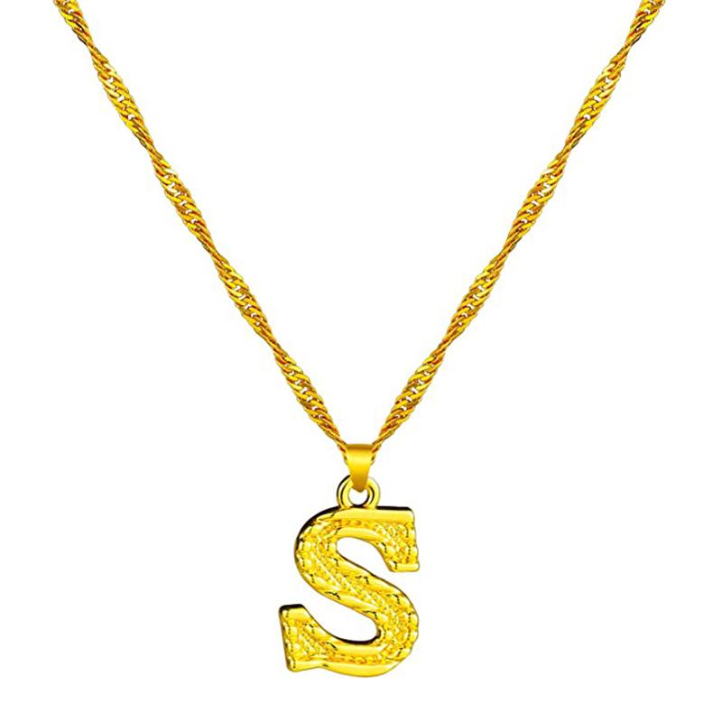 Skanto | 18K gullbelagt initial bokstav halskjede