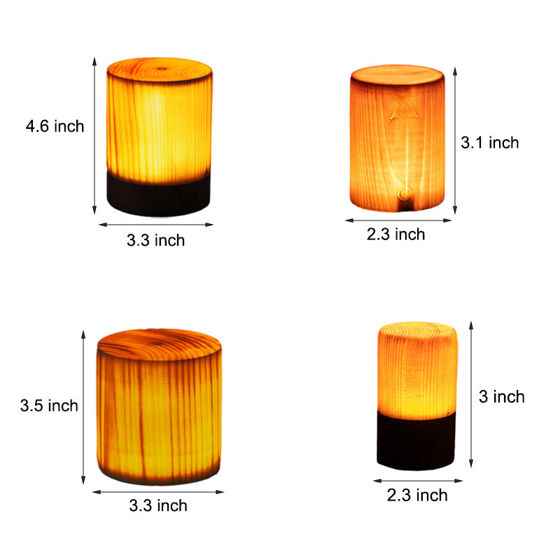 Trådløs LED-Tae-lampe med berøringskontroll | Oppladbart batteri | Tresjaring-design | Justerbar lysstyrke