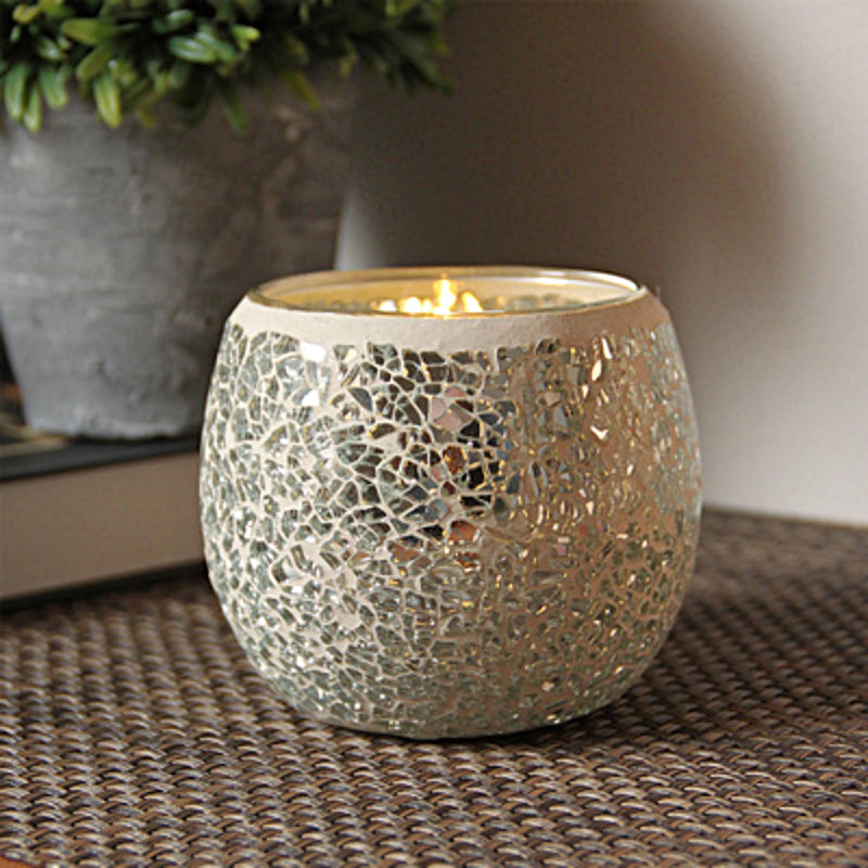 Europeisk Retro Glass Mosaick Te-lysestake