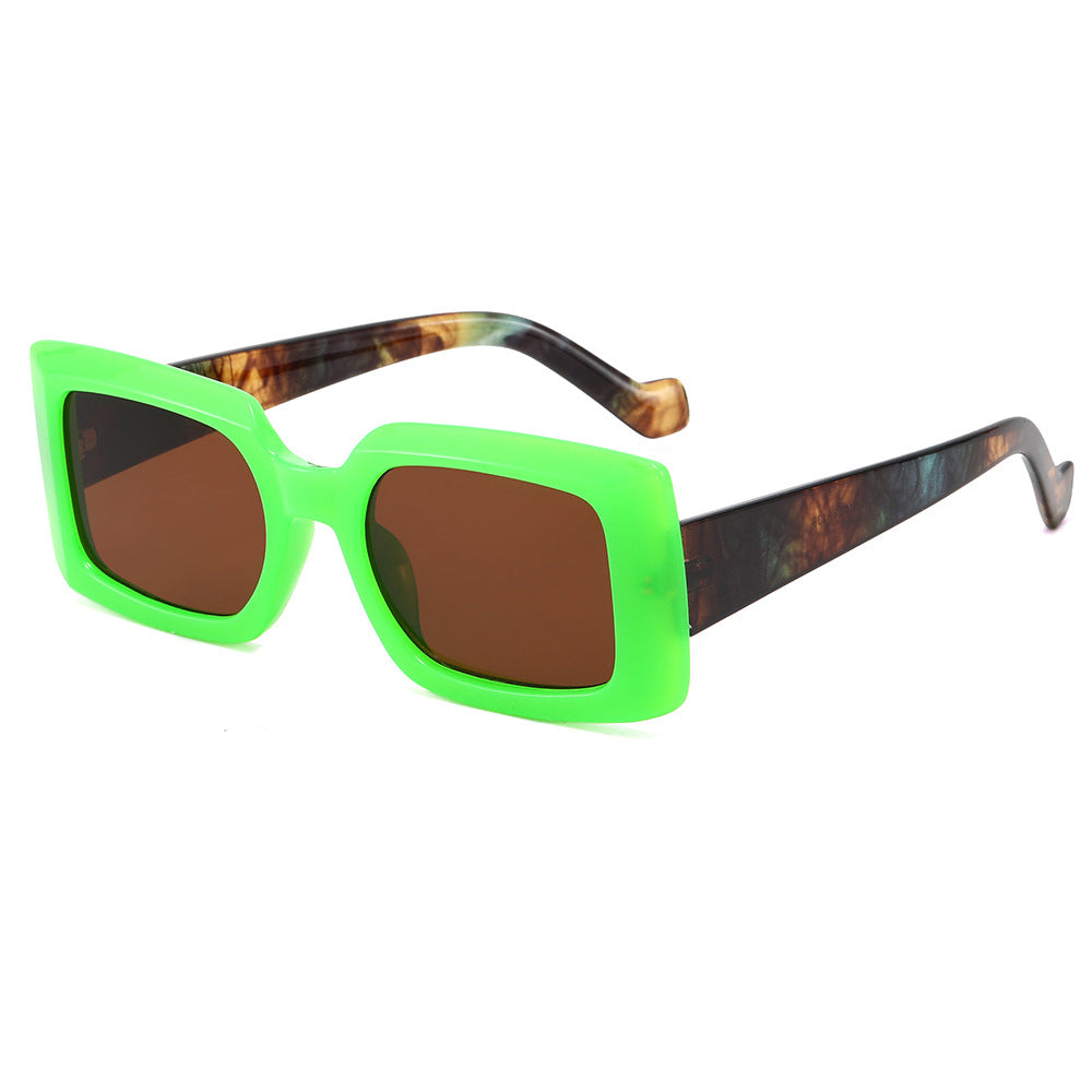Dame moteristisk kvadratisk solbrille med gjennomsiktig design Skanto