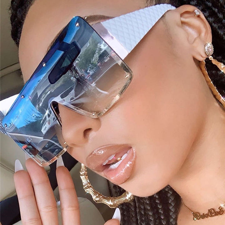 Dame geometrisk oversized solbrille med gradientlinser Skanto