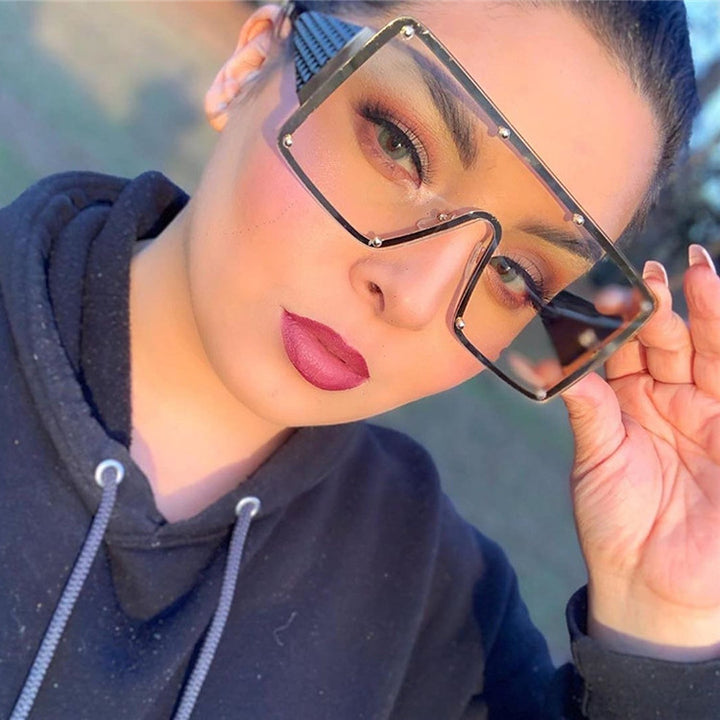 Dame geometrisk oversized solbrille med gradientlinser Skanto