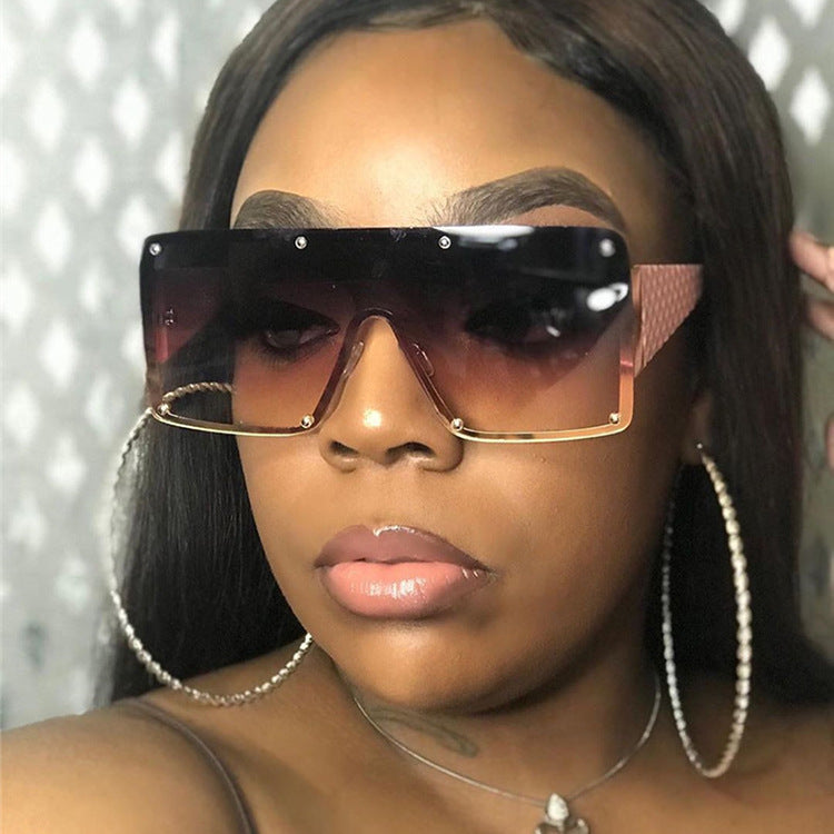 Dame geometrisk oversized solbrille med gradientlinser Skanto