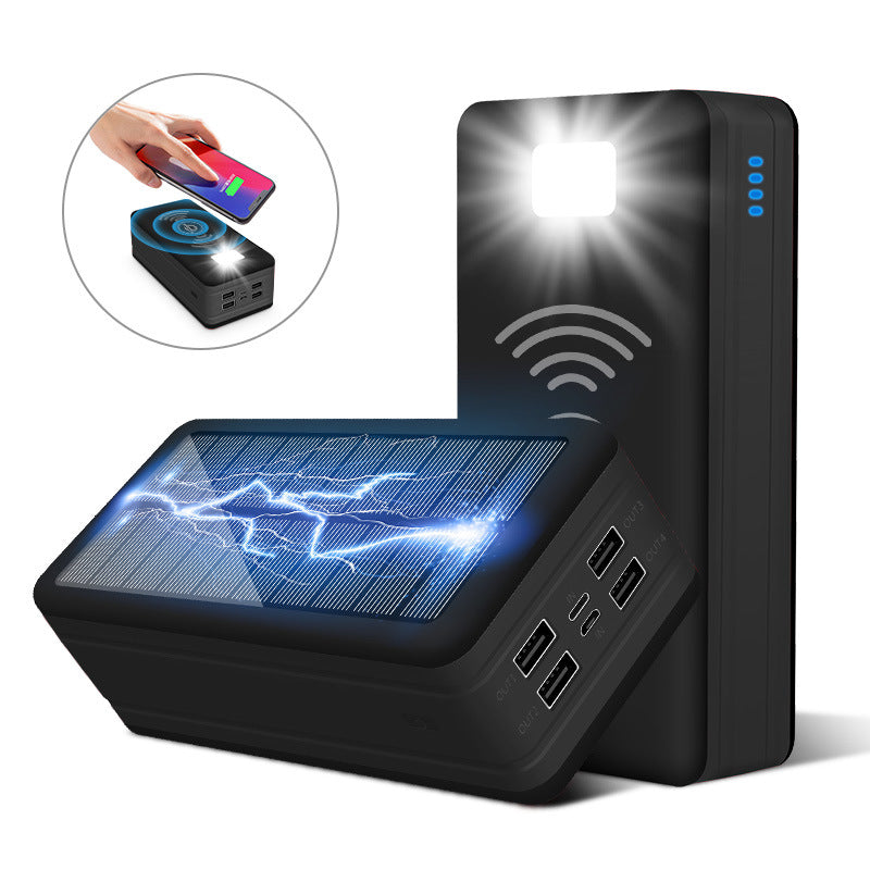 Solar Powerbank med trådløs ladefunksjon fra Skanto