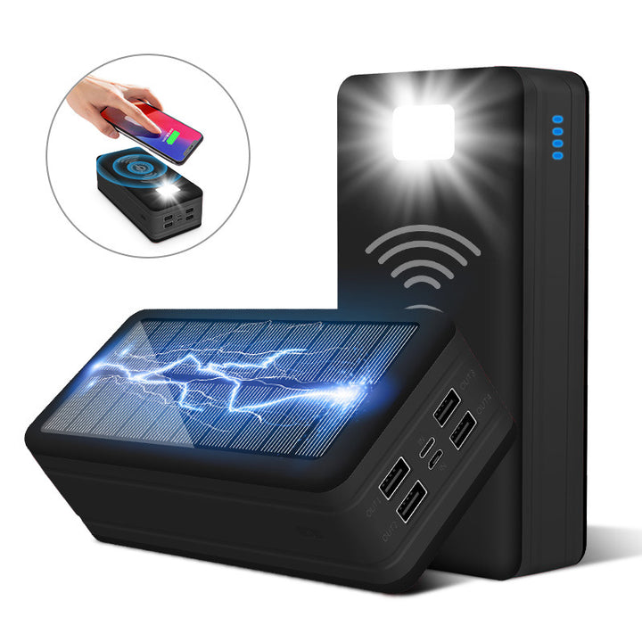 Solar Powerbank med trådløs ladefunksjon fra Skanto