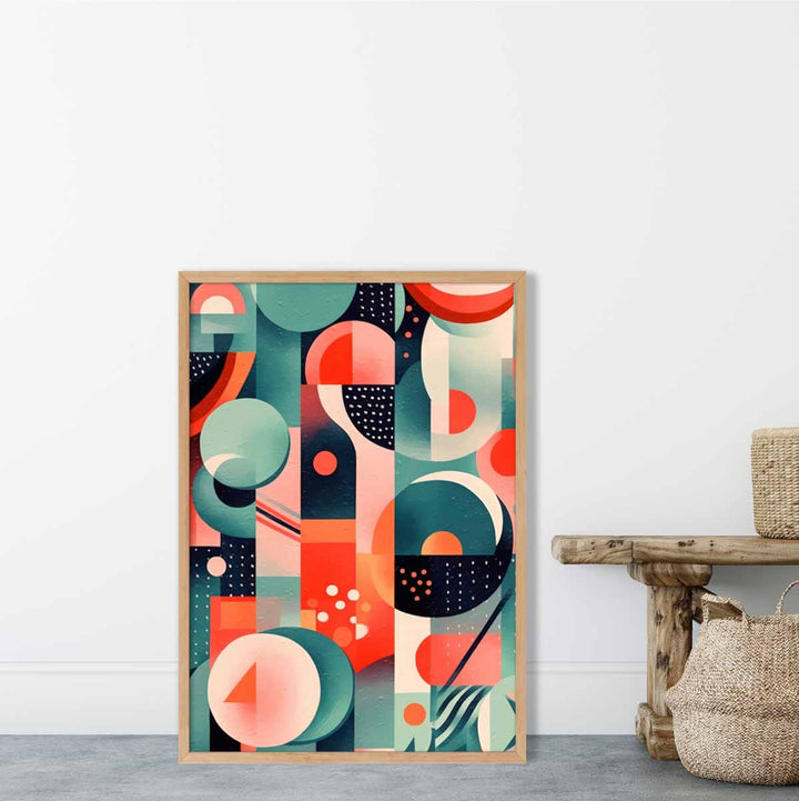Abstrakt kunsttrykk med fargerike pastellformer nr. 2