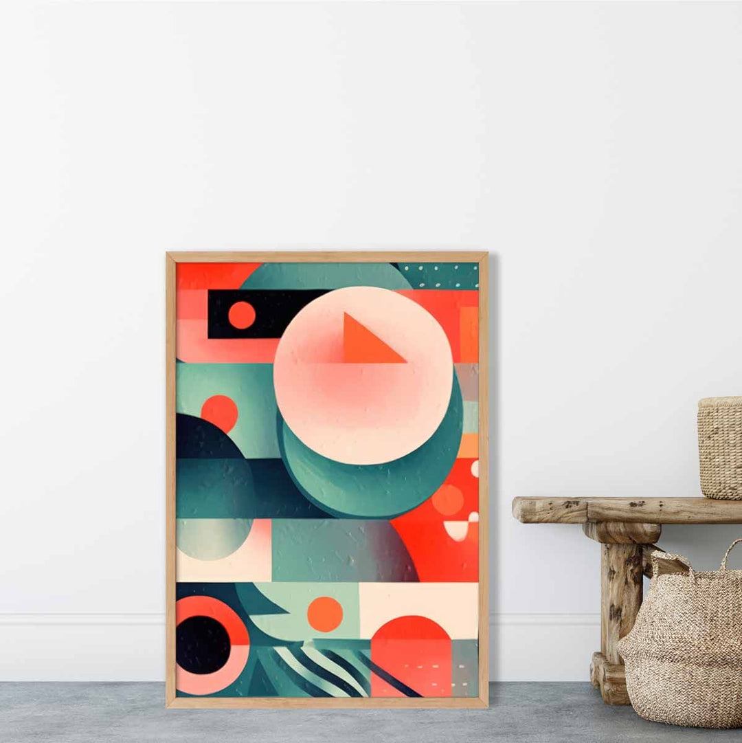 Abstrakt kunsttrykk med fargerike pastellformer nr. 4