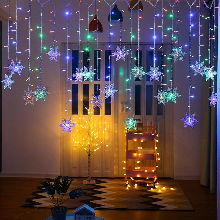 Skanto | LED-Gardin Lyskjede med Snøfnugg | Innendørs & Utendørs