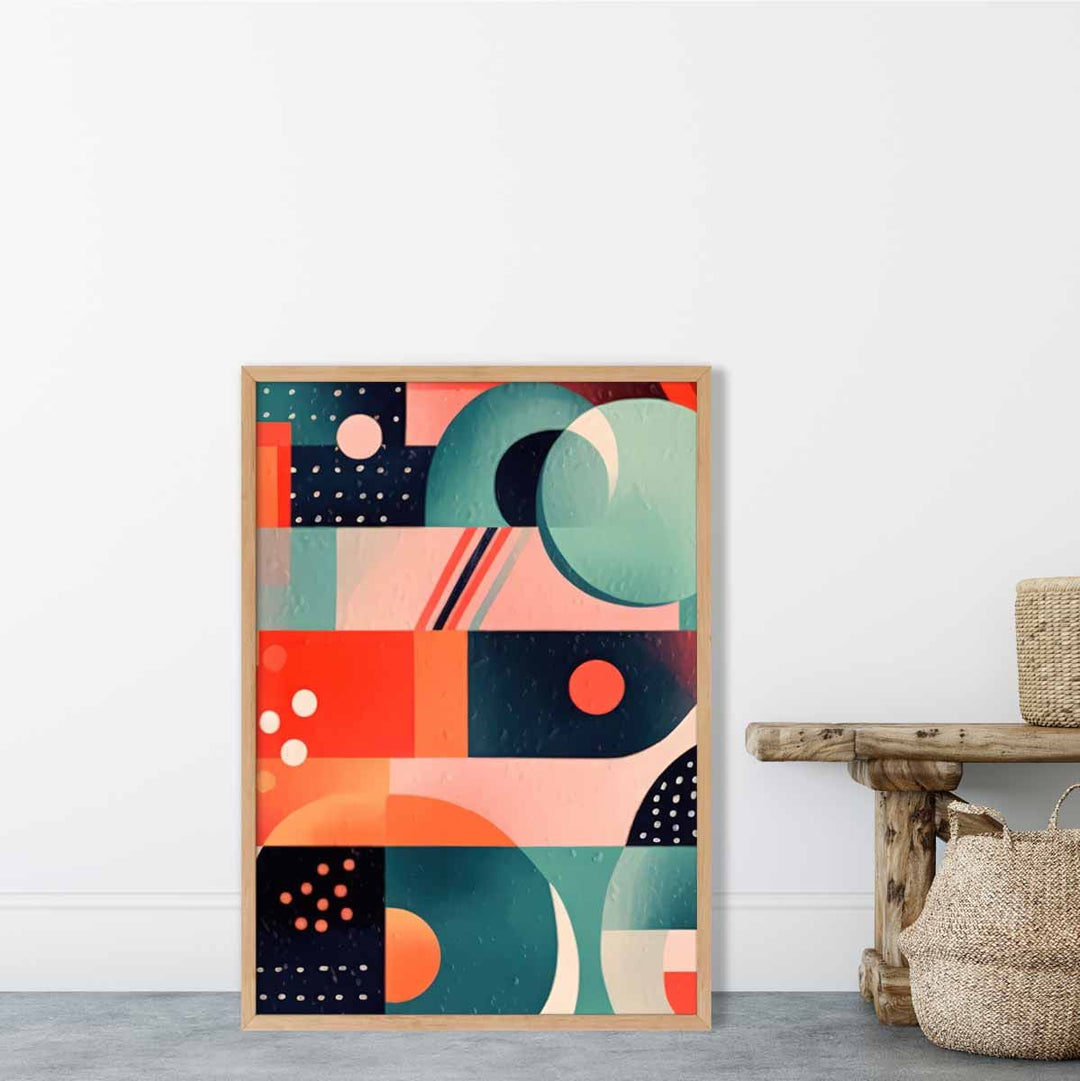 Abstrakt kunsttrykk med fargerike pastellformer nr. 5