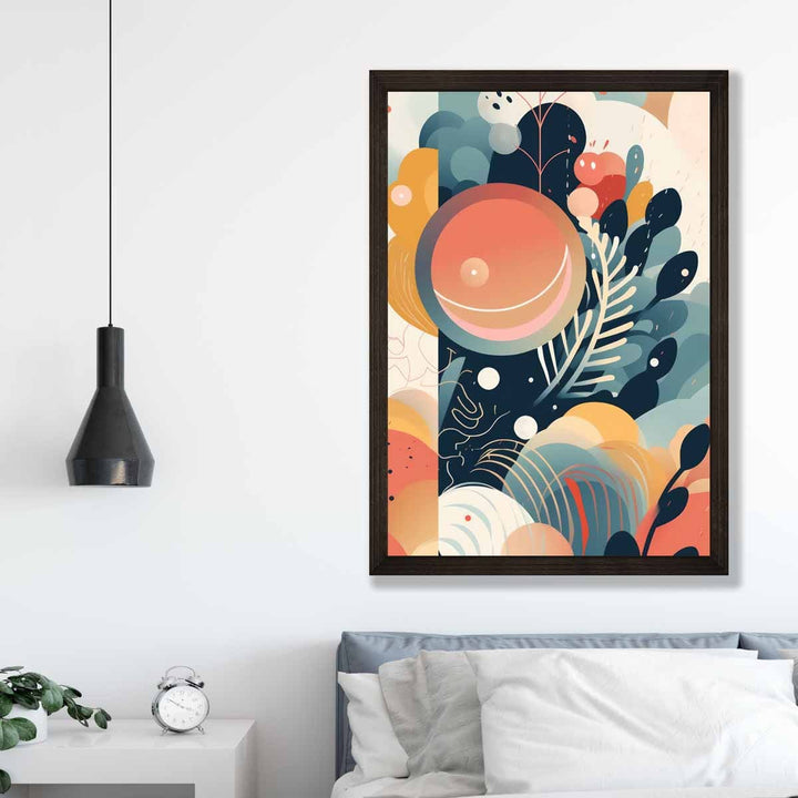 Abstrakt, fargerikt pastellblomsterkunsttrykk nr. 1